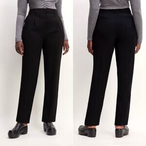 Everlane Japanese GoWeave Way-High Tapered Pant Black Women 00 NWT